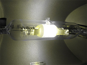 Halogen-Metalldampflampe in Betrieb - Lizenz:gemeinfrei